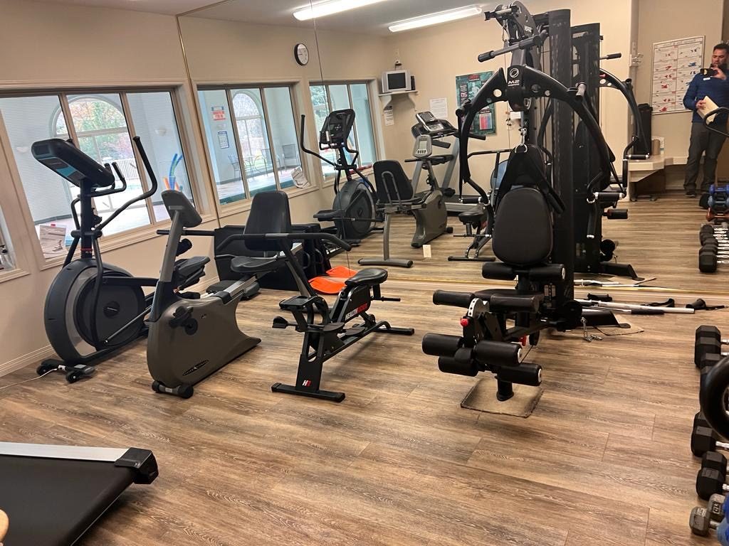 Fitness amenity room maintained by Cleaning Angels in an Okanagan strata building